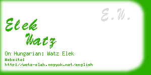 elek watz business card